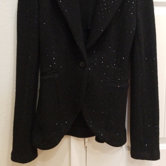 COPY - BCBGMAXAZRIA Sequins 100% Wool Knit Blazer - Picture 3 of 6